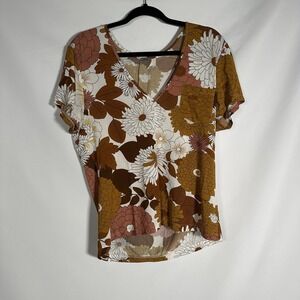 Dodo Bar Or Silk Floral Retro Top Size 42 M 12